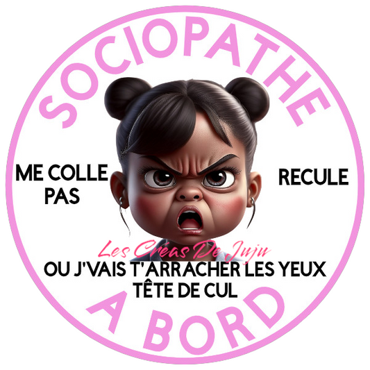 Macaron aimanté sociopathe peau noire à bord