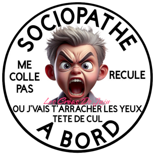 Macaron aimanté sociopathe peau blanche à bord