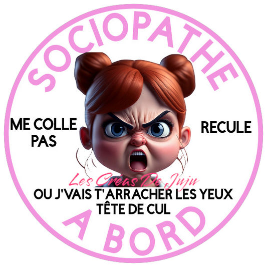 Macaron aimanté sociopathe rousse à bord