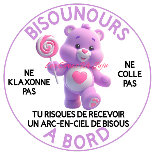 Stickers bisounours violet non genré