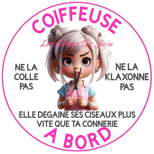 Stickers coiffeuse à bord