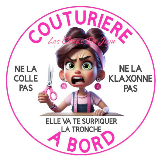 Stickers couturière à bord