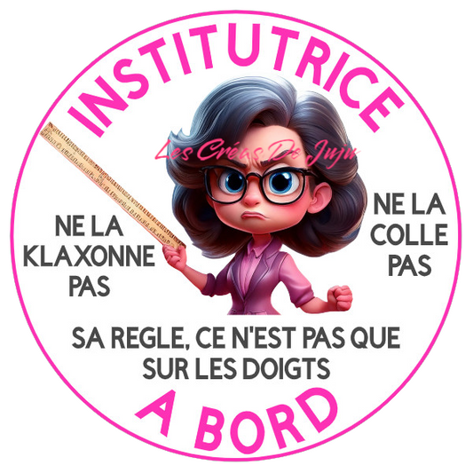Stickers institutrice à bord
